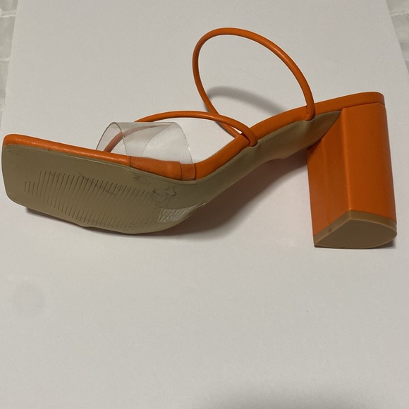 SHEIN Orange Block Heeled Strappy Sandal Size: 41 - Picture 3 of 6